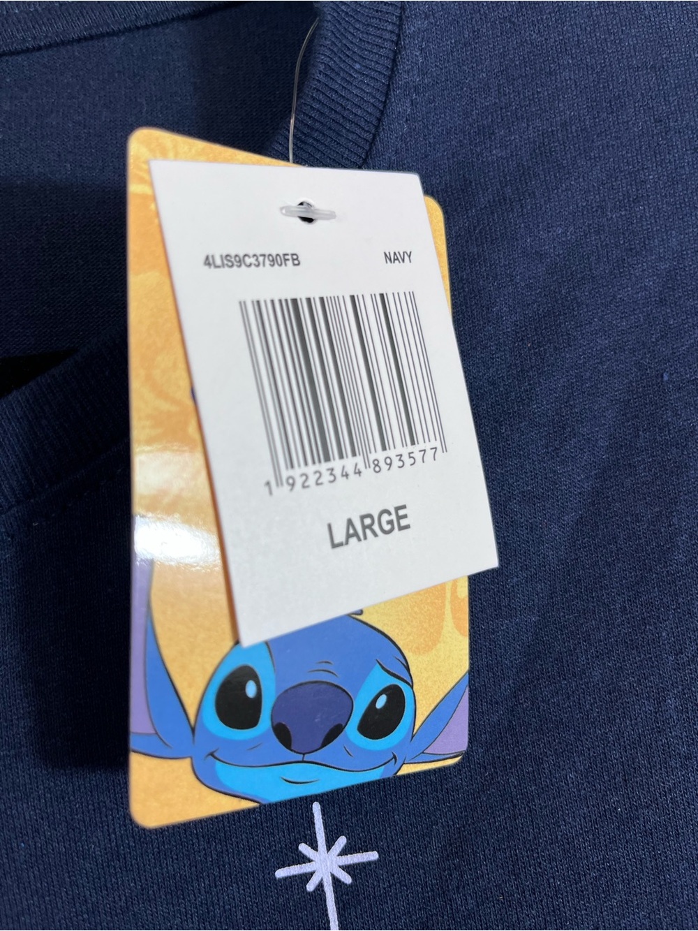Disney Navy Stitch Holiday Lights Graphic Tee - Picture 4 of 6